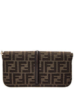 FENDI Fendigraphy FF Canvas & Leather Wallet On Chain