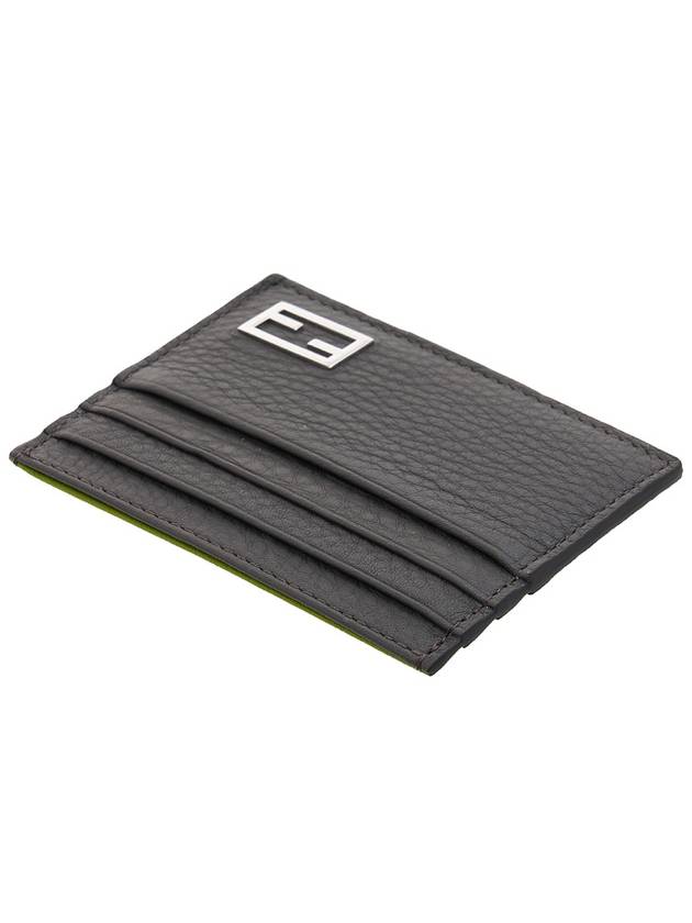 Fendi Baguette Leather Card Wallet Grey