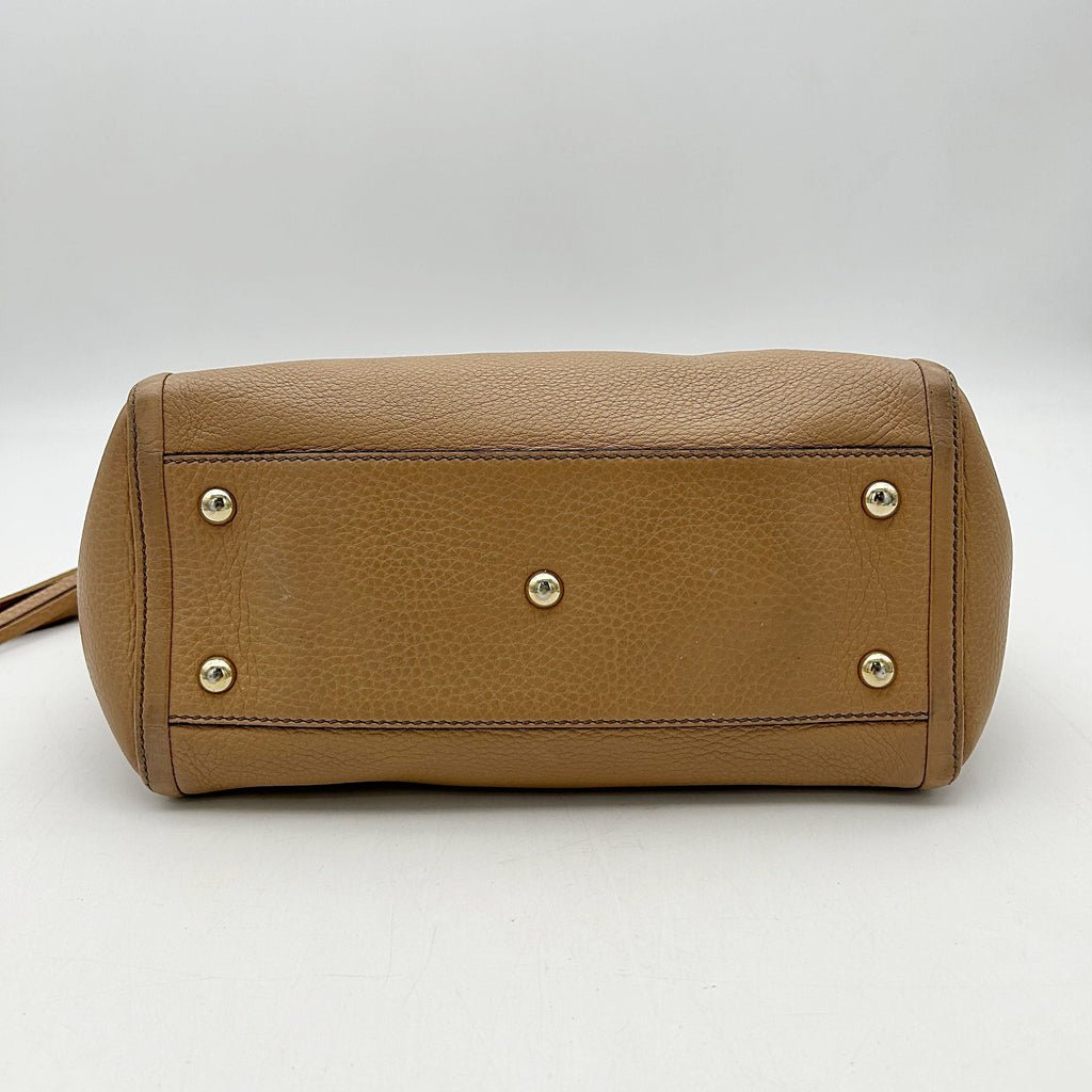 Gucci Beige Pebbled Leather Soho Working Tote LA10845