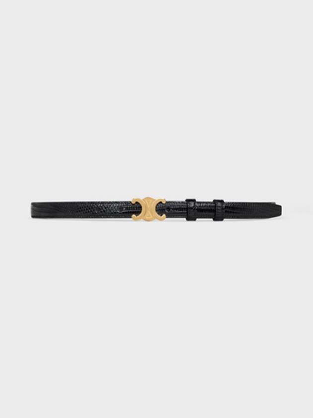 CELINE Small Lizard Triomphe Belt Black