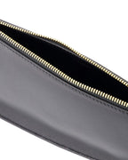 Burberry Curved Leather Shoulder Bag with Bell Detail Women Black