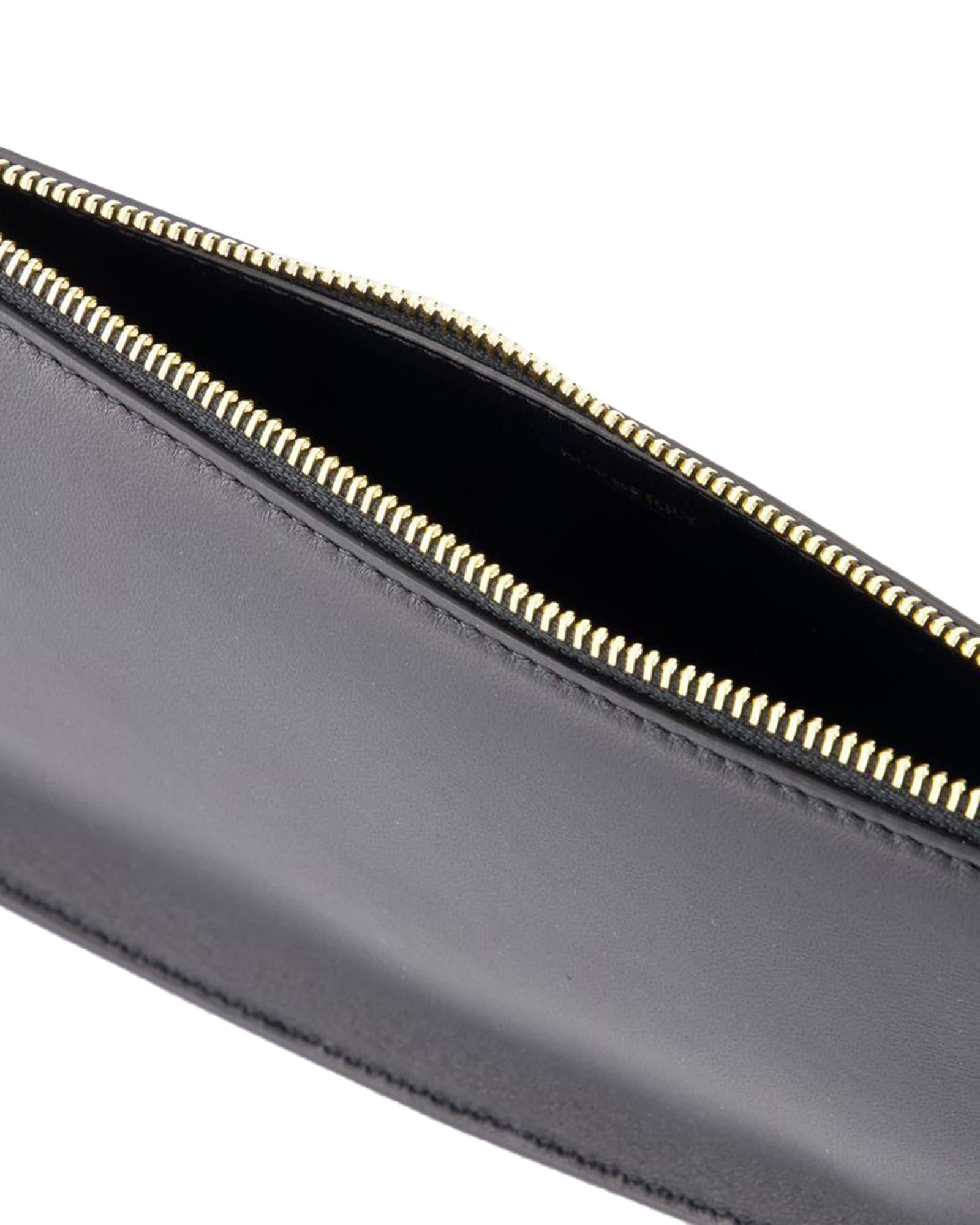 Burberry Curved Leather Shoulder Bag with Bell Detail Women Black