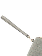 Fendi FF Logo Flat Large Clutch Bag Grey