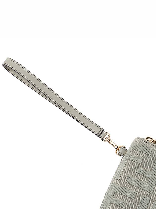 Fendi FF Logo Flat Large Clutch Bag Grey