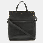Fendi Black/brown Ff Leather Grace Flip Tote