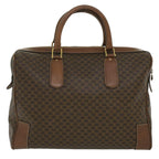 CELINE Macadam Canvas Boston Bag PVC Leather Brown  36617