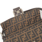 FENDI Zucca Mamma Baguette Canvas Leather Shoulder Bag Brown 26424