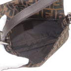 FENDI Zucca Mamma Baguette Canvas Leather Shoulder Bag Brown 26424