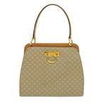 CELINE Macadam Canvas Hand Bag Beige  36663