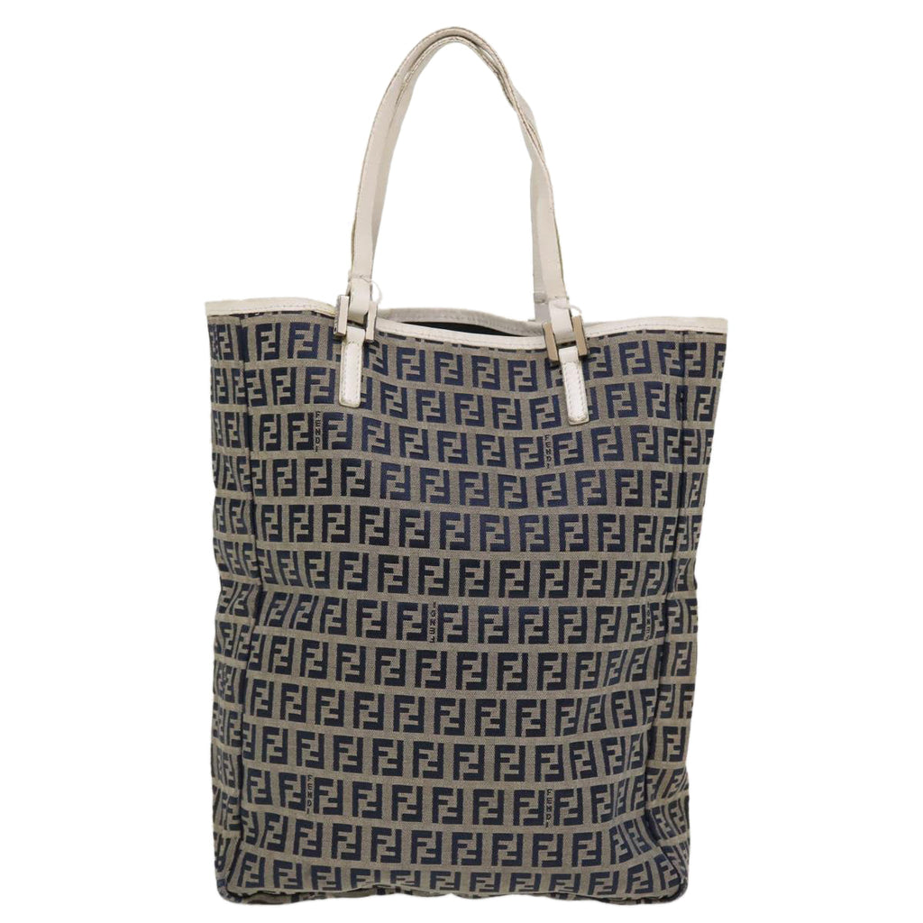 FENDI Zucchino Canvas Hand Bag Navy 2384-8BH006-028  36667