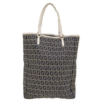 FENDI Zucchino Canvas Hand Bag Navy 2384-8BH006-028  36667
