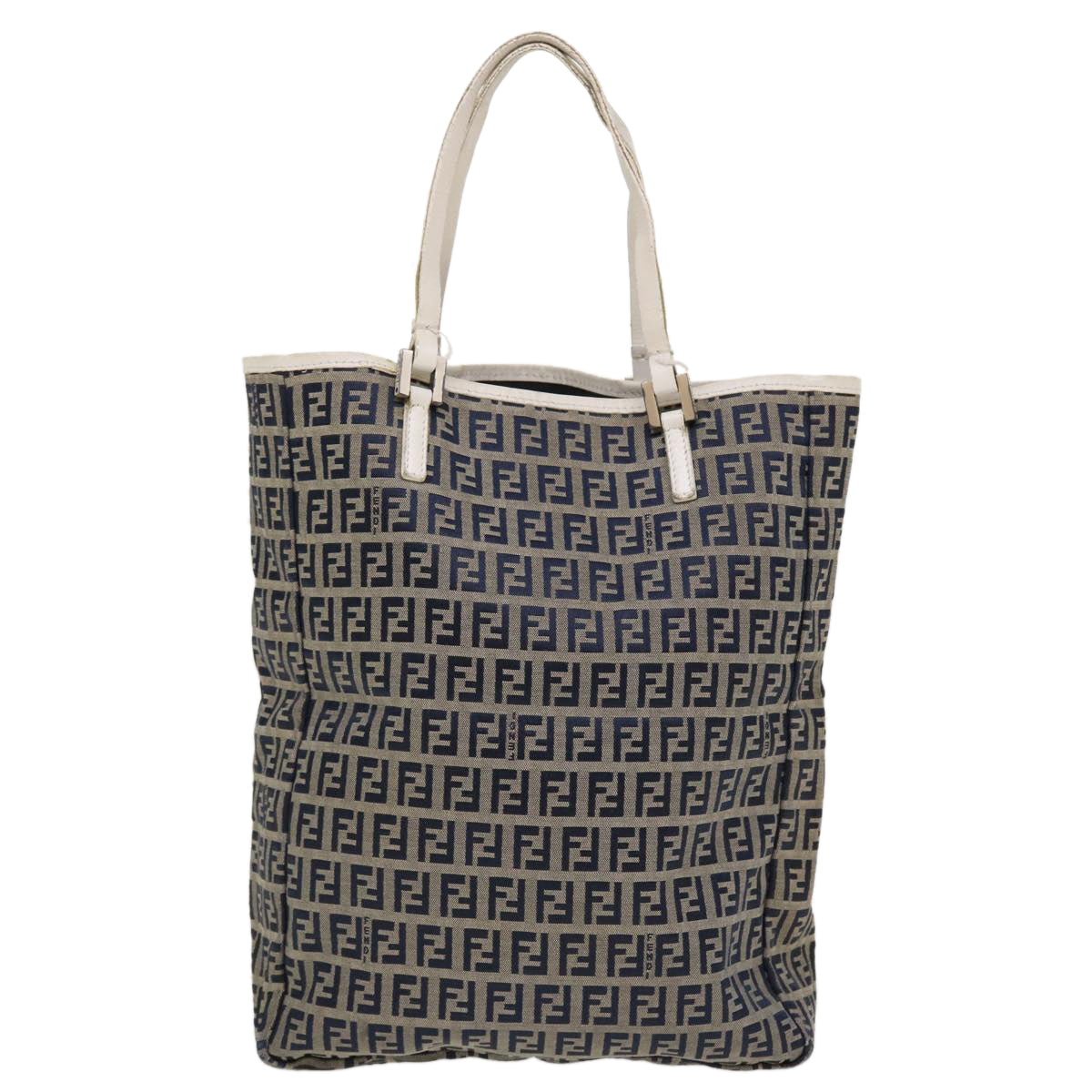 FENDI Zucchino Canvas Hand Bag Navy 2384-8BH006-028  36667