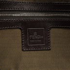 FENDI Zucca Mamma Baguette Canvas Leather Shoulder Bag Brown 26424