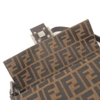 FENDI Zucca Mamma Baguette Canvas Leather Shoulder Bag Brown 26424