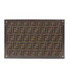 FENDI Zucca Canvas Leather Vanity Bag Makeup Box Khaki Black
