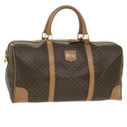 CELINE Macadam Canvas Boston Bag PVC Leather Brown  36671