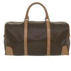 CELINE Macadam Canvas Boston Bag PVC Leather Brown  36671