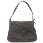 FENDI Zucchino Mamma Baguette Canvas Leather Shoulder Bag 8BR001
