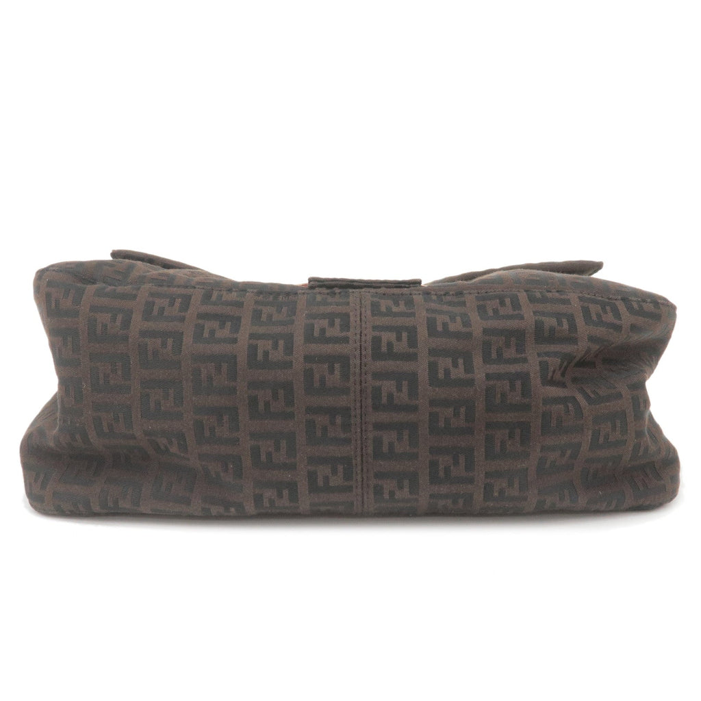FENDI Zucchino Mamma Baguette Canvas Leather Shoulder Bag 8BR001