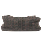 FENDI Zucchino Mamma Baguette Canvas Leather Shoulder Bag 8BR001