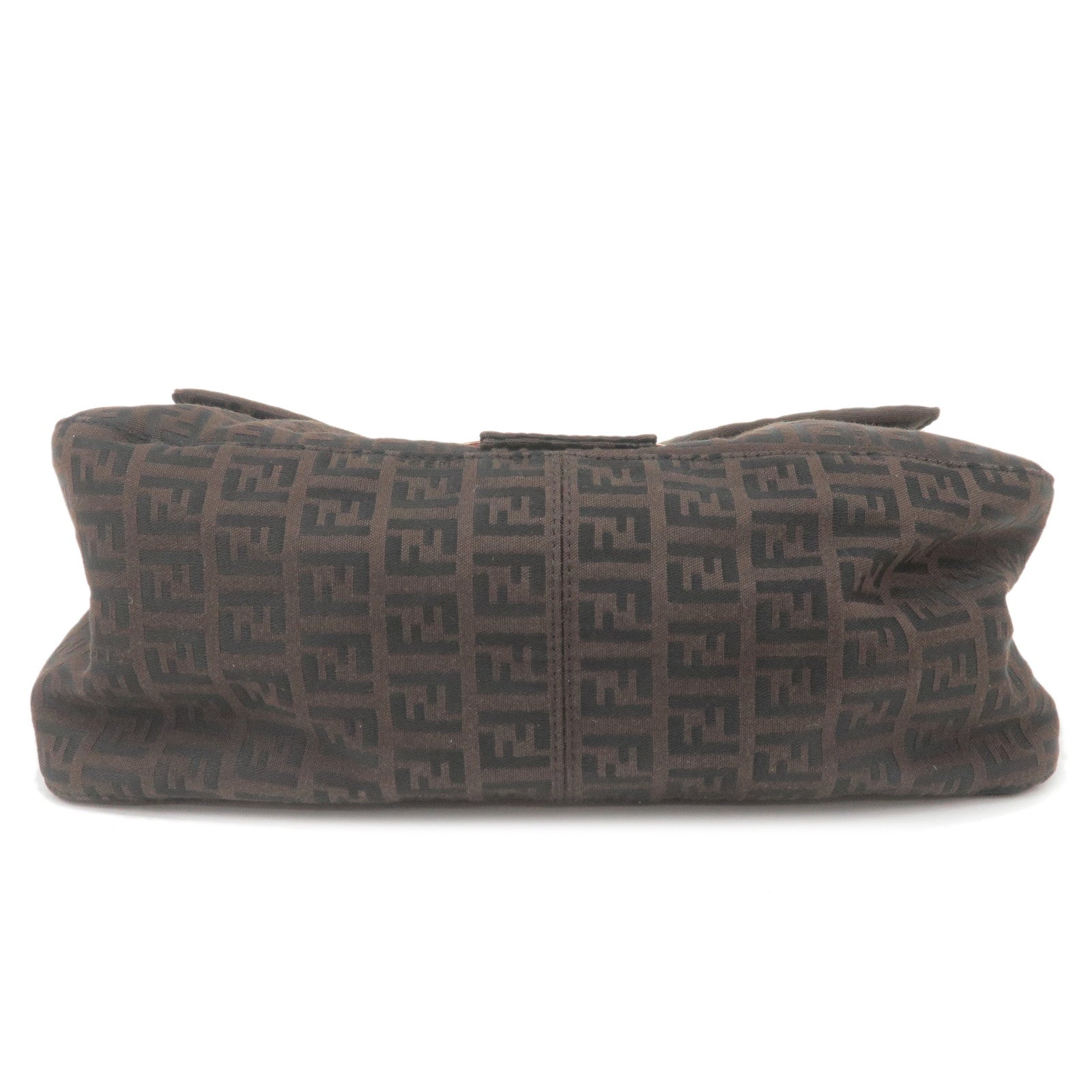 FENDI Zucchino Mamma Baguette Canvas Leather Shoulder Bag 8BR001