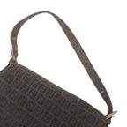 FENDI Zucchino Mamma Baguette Canvas Leather Shoulder Bag 8BR001