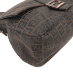 FENDI Zucchino Mamma Baguette Canvas Leather Shoulder Bag 8BR001