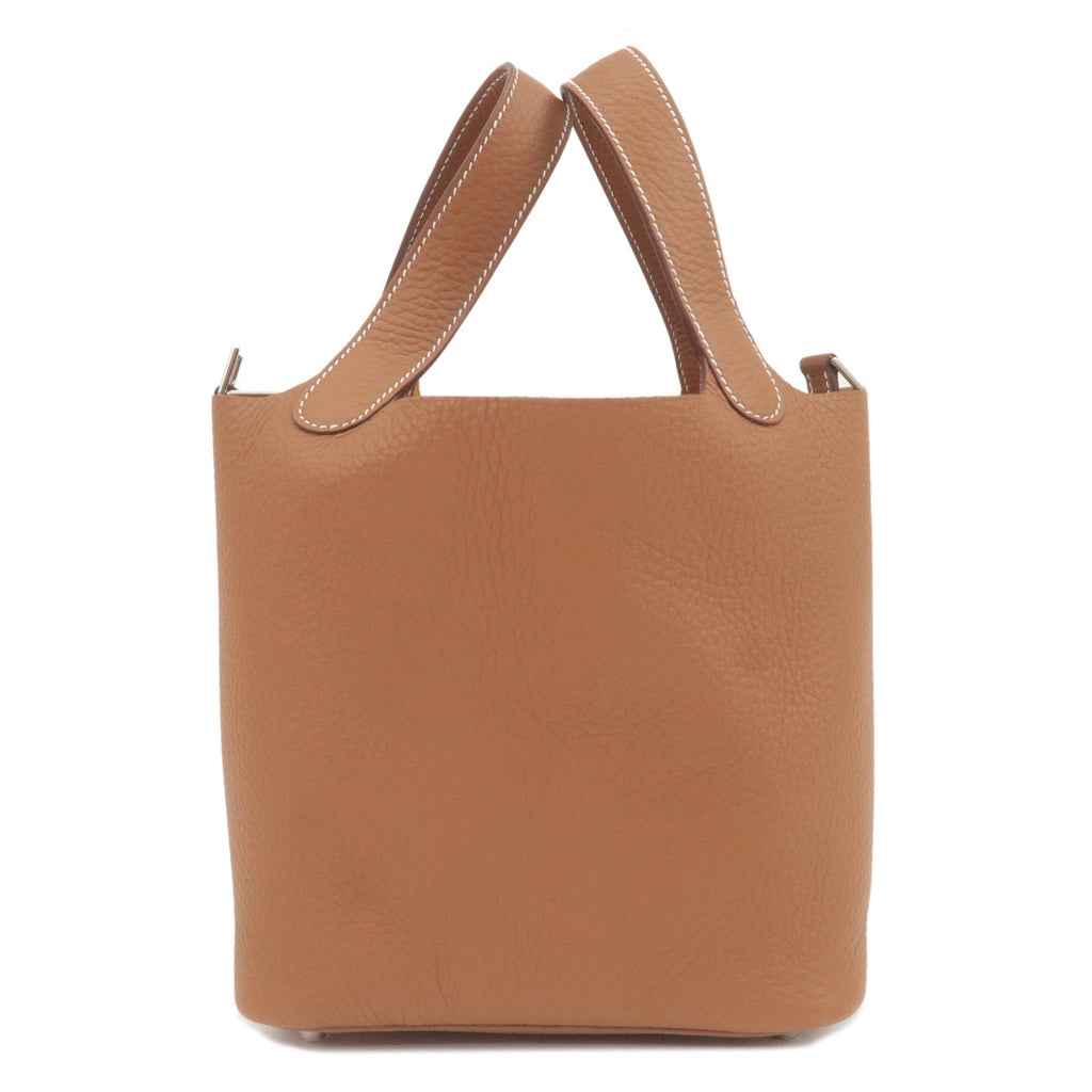 HERMES Picotin Lock PM Taurillon Clemence Hand Bag Gold