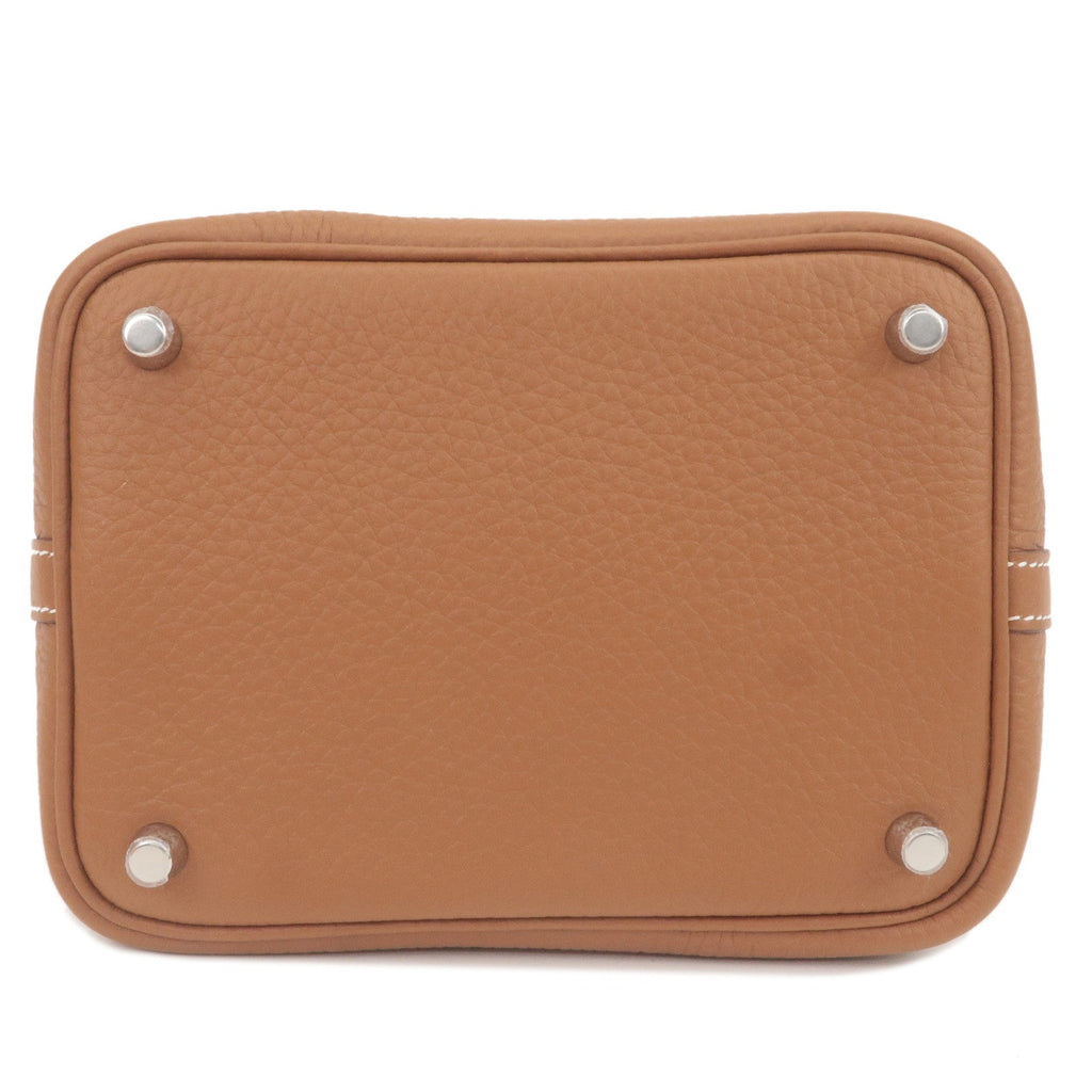 HERMES Picotin Lock PM Taurillon Clemence Hand Bag Gold