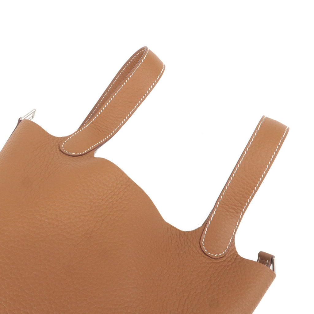 HERMES Picotin Lock PM Taurillon Clemence Hand Bag Gold