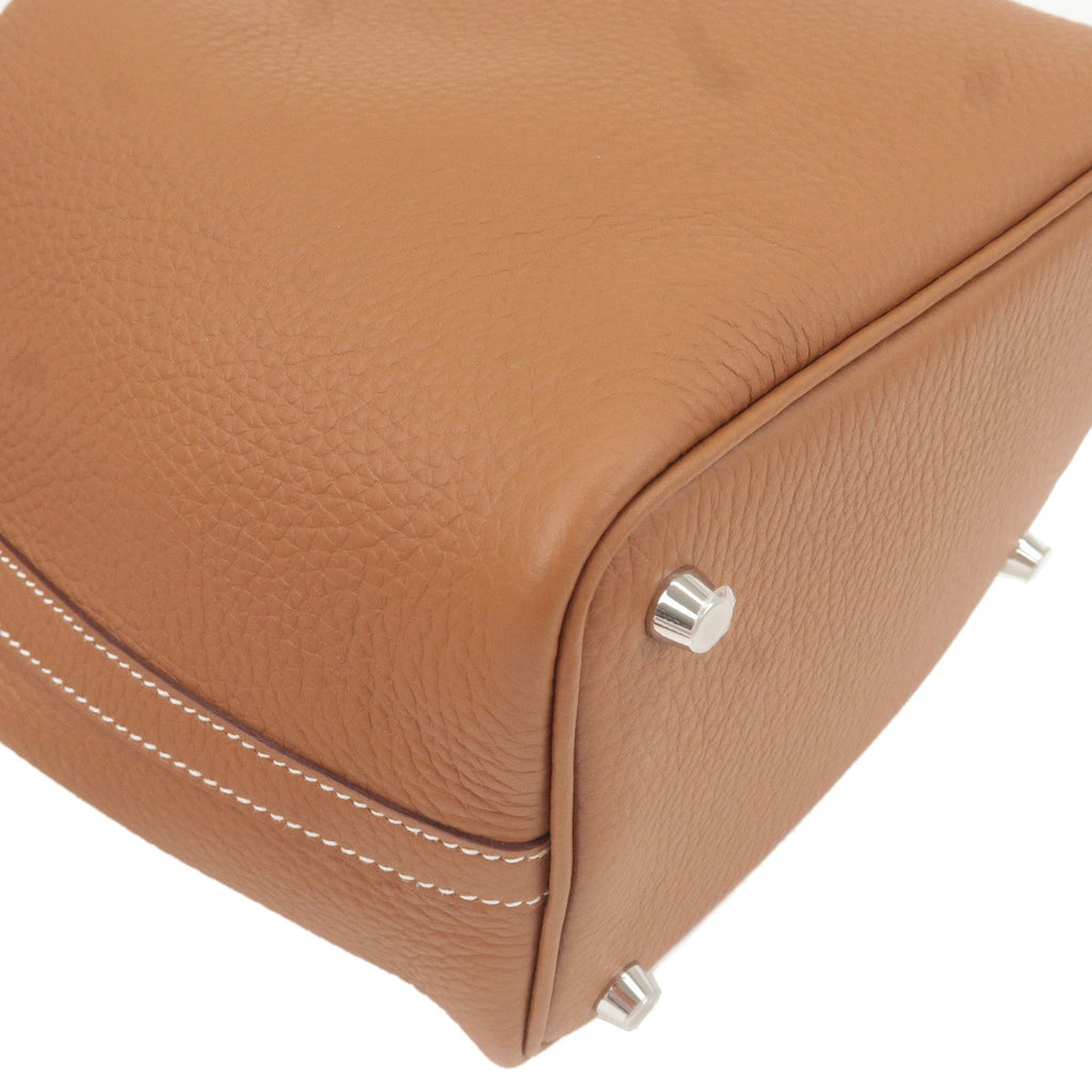HERMES Picotin Lock PM Taurillon Clemence Hand Bag Gold
