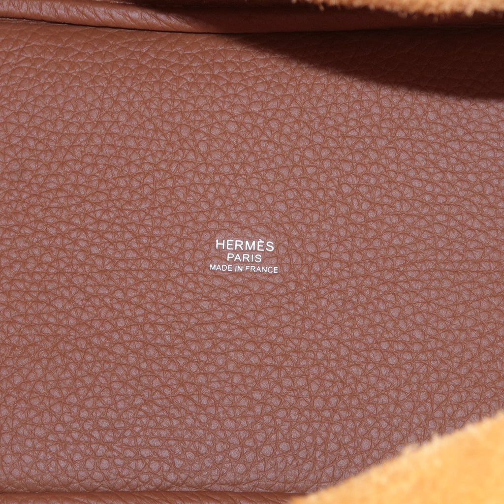 HERMES Picotin Lock PM Taurillon Clemence Hand Bag Gold