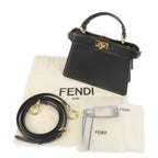 FENDI Peekaboo IseeU Leather 2WAY Hand Shoulder Bag Black 8BN335