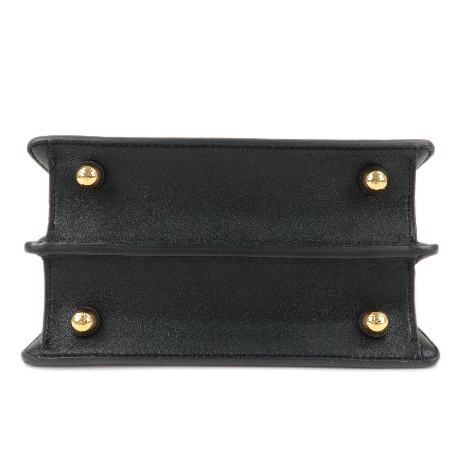 FENDI Peekaboo IseeU Leather 2WAY Hand Shoulder Bag Black 8BN335