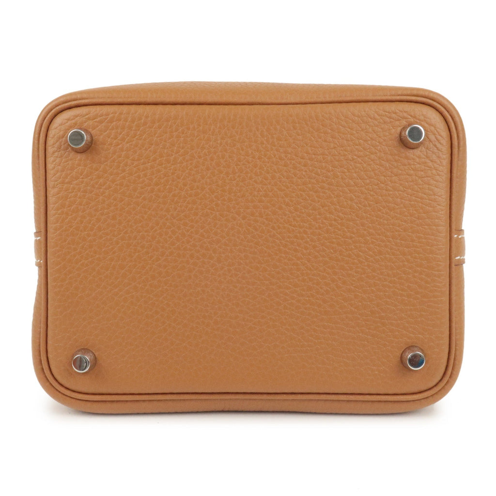 HERMES Picotin Lock PM Taurillon Clemence Hand Bag Gold