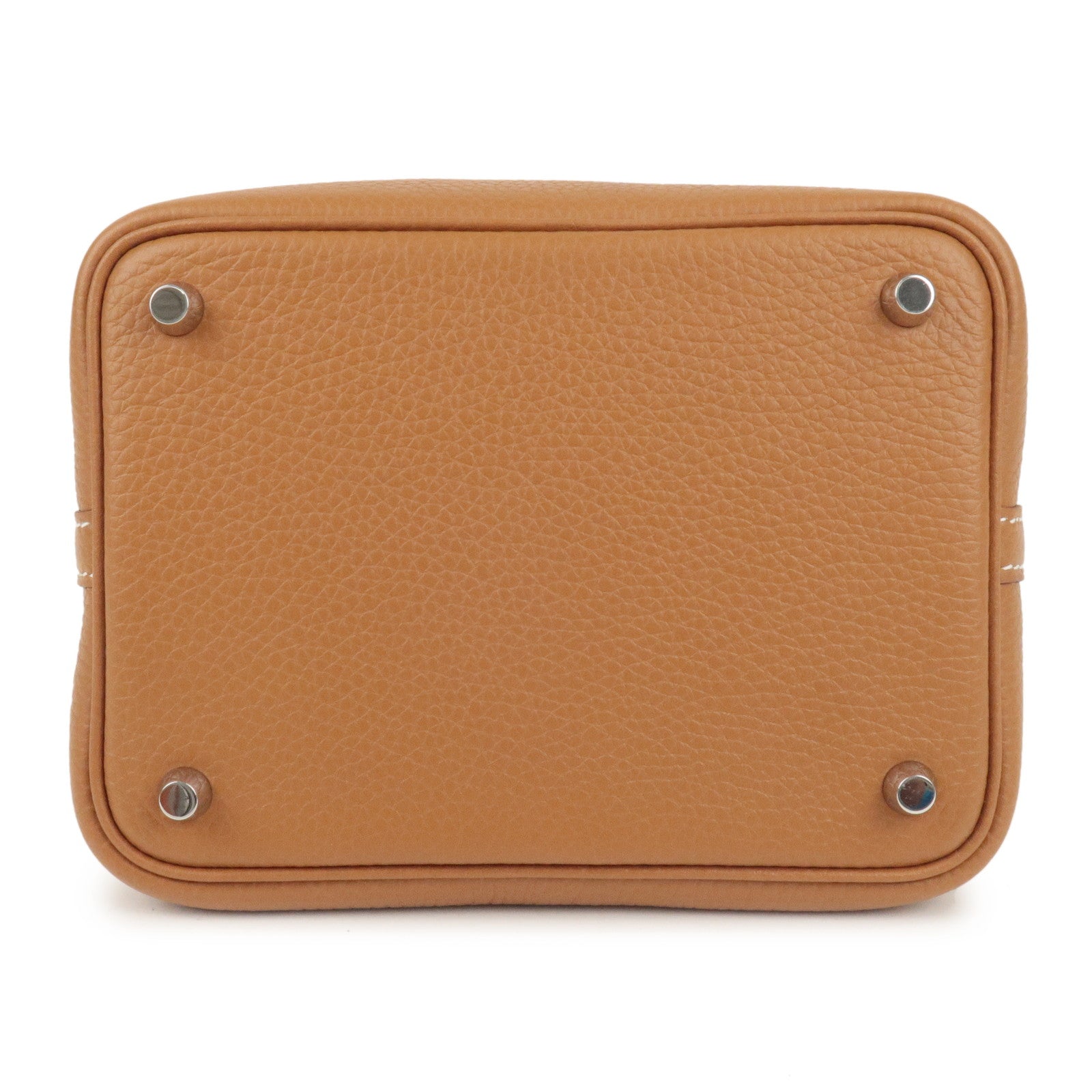 HERMES Picotin Lock PM Taurillon Clemence Hand Bag Gold