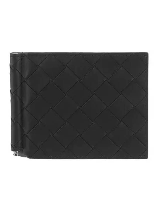 Bottega Veneta Intrecciato Money Clip Card Wallet Black