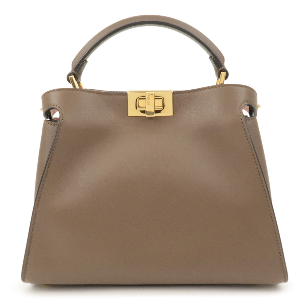 FENDI Peekaboo Iconic Essentially Leather 2Way Bag Brown 8BN302
