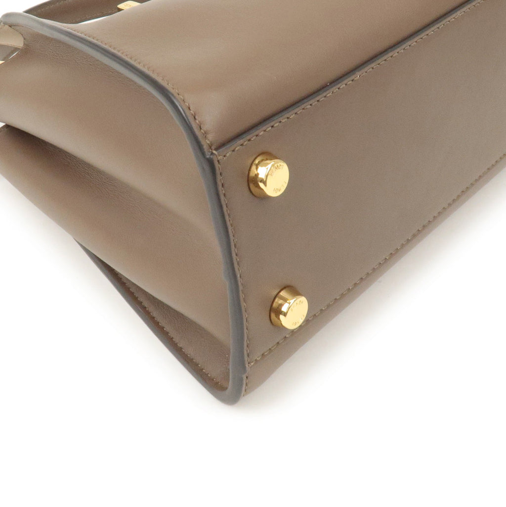 FENDI Peekaboo Iconic Essentially Leather 2Way Bag Brown 8BN302