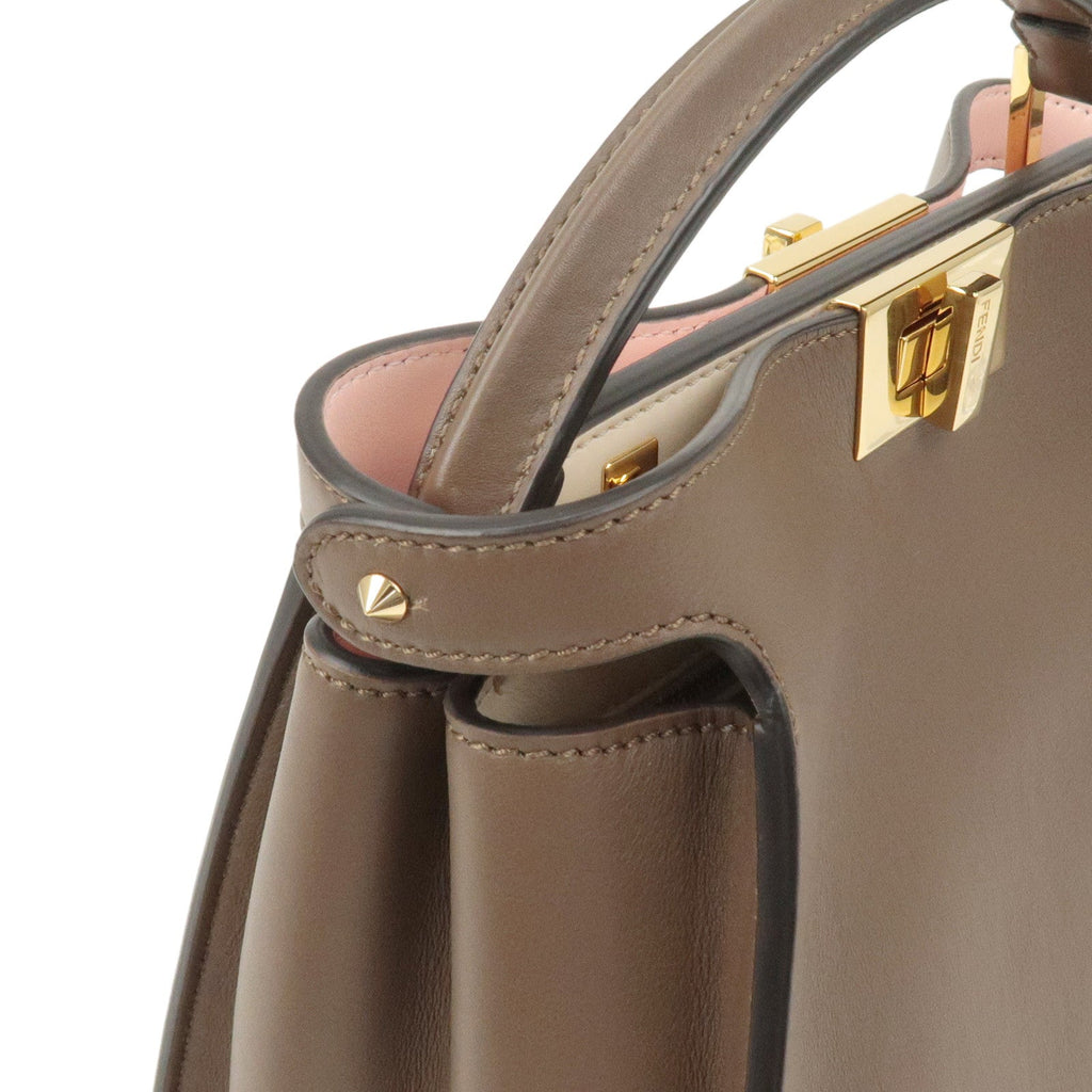 FENDI Peekaboo Iconic Essentially Leather 2Way Bag Brown 8BN302