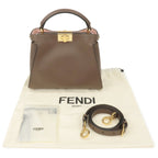 FENDI Peekaboo Iconic Essentially Leather 2Way Bag Brown 8BN302