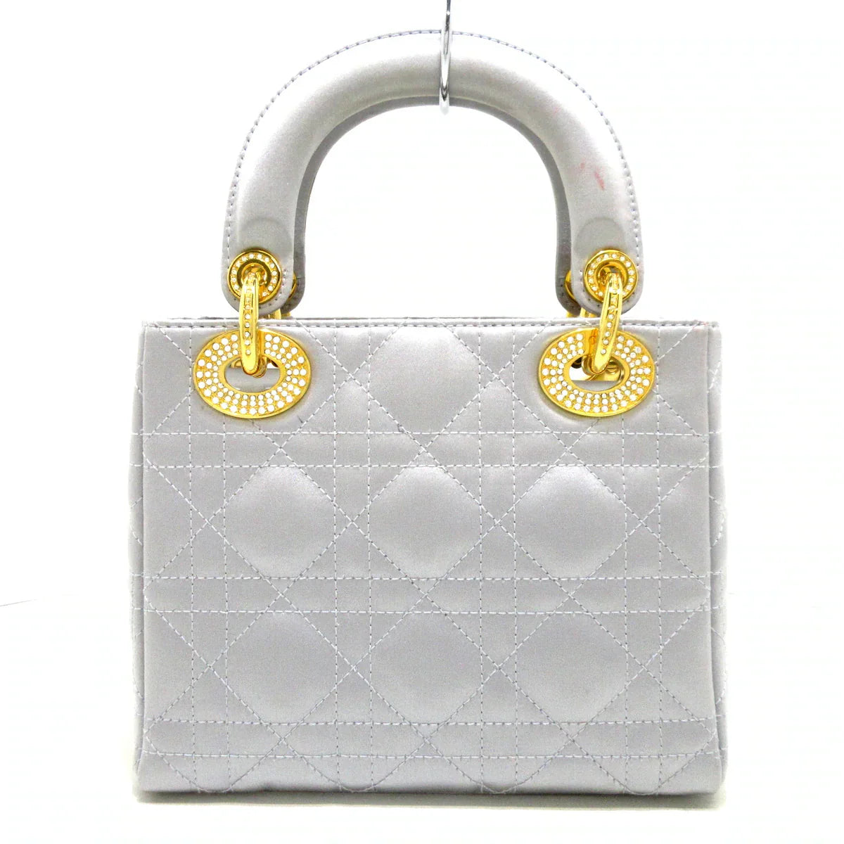 DIOR - Lady Dior Mini Bag Handbag Gray Satin