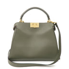 FENDI Peekaboo Iconic Essentially Leather 2Way Bag Khaki 8BN302 F/S