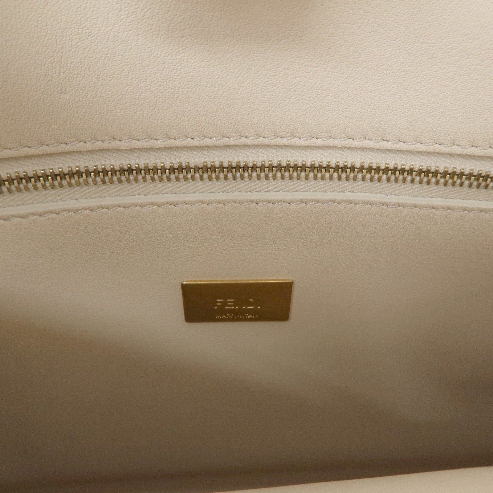 FENDI Peekaboo Iconic Essentially Leather 2Way Bag Khaki 8BN302 F/S