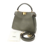 FENDI Peekaboo Iconic Essentially Leather 2Way Bag Khaki 8BN302 F/S