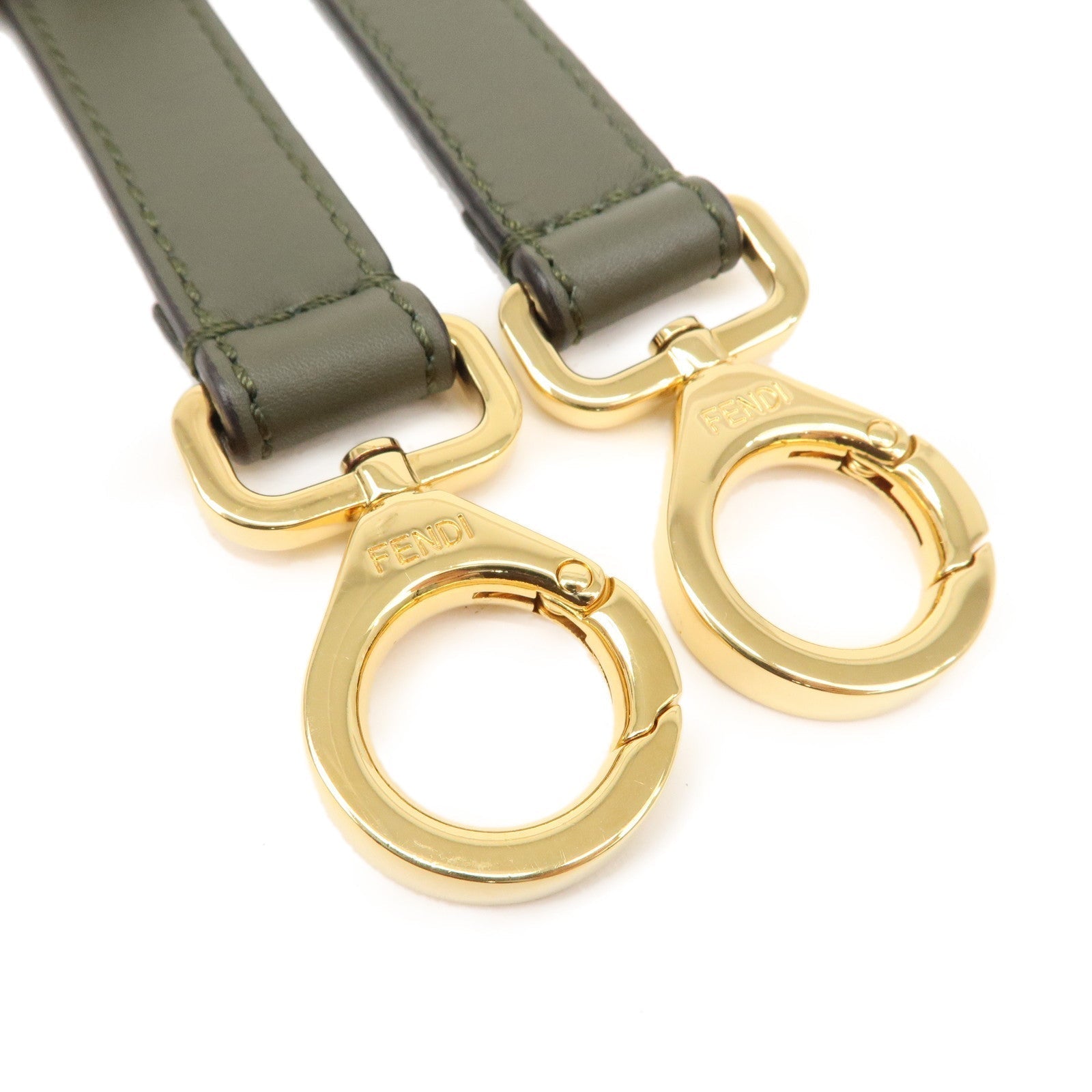 FENDI Peekaboo Iconic Essentially Leather 2Way Bag Khaki 8BN302 F/S