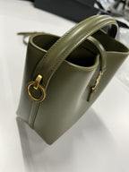SAINT LAURENT - Olive Smooth Leather Mini Le 37 Bucket Bag