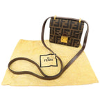 FENDI Zucca Canvas Leather Crossbody Mini Shoulder Bag