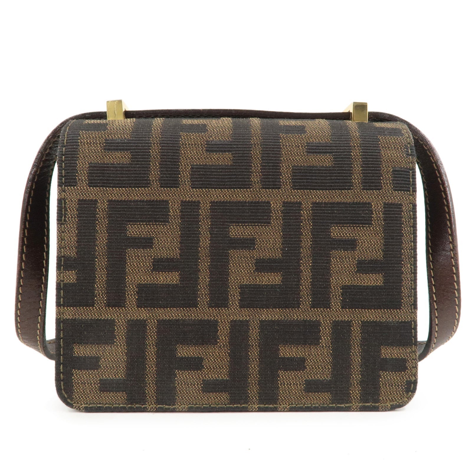 FENDI Zucca Canvas Leather Crossbody Mini Shoulder Bag