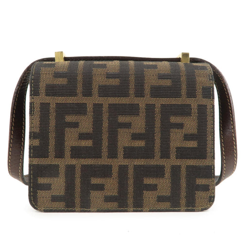 FENDI Zucca Canvas Leather Crossbody Mini Shoulder Bag